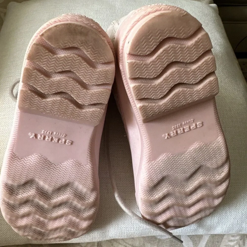 SPERRY Girl's Sperry Size 2M  7-8 Y O Duck Boot Pink Snow/rain